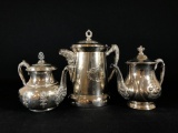(2) Silver Plated Tea Pot (1) Silver Plated Coffee Pot