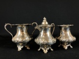 (3) Pc. Silver Plated Cream And Sugar set