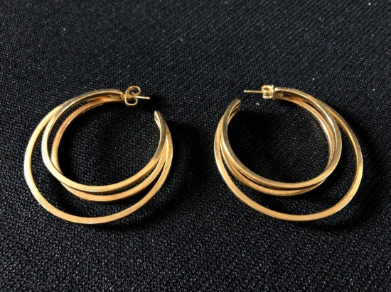 Unmarked yellow gold hoop earrings 10grams