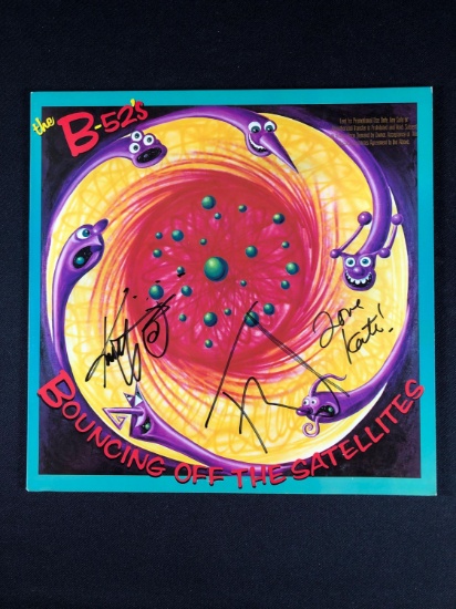 B-52's "Bouncing Off The Satellites" Autographed Album