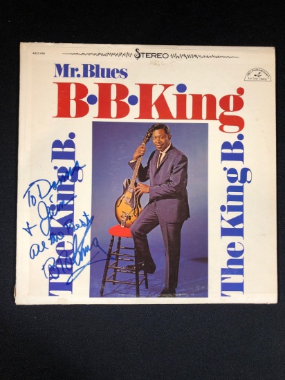B.B. King "Mr. Blues " Autographed Album Cover Only