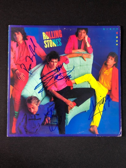 Rolling Stones "Dirty Work" Autographed Album