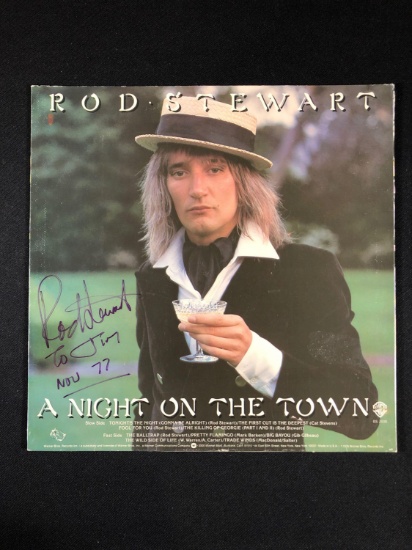 Rod Stewart "A Night On the Town" Autographed Albums (Cover Only)