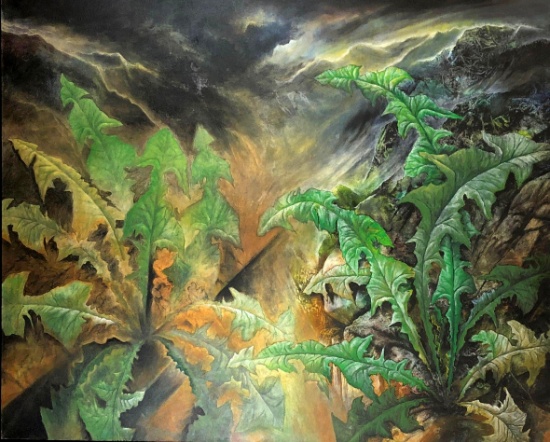 Neil Meitzler (American1930-2009) "Dandelions" Acrylic on Canvas Painting