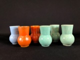 California, Pacific Pottery, Orange Ball Ceramic Pitcher & (6) Ball Tumbler Cups 5