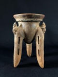 Pre Columbian/ Costa Rica Tri-Pod Rattle Leg Vessel 8