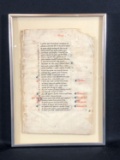 14th Century England Manuscript Leaf, Petrus Riga; Aurora ( A paraphrase of the bible in latin)