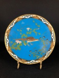 Japanese Cloisonne Platter with Pheasant 12