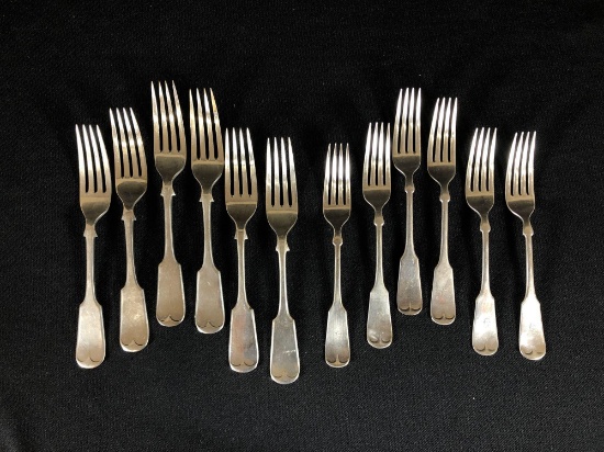 (6)1847 Roger Brothers Silver Plated Forks & (6) Roberts & Belk Silver Plated Forks