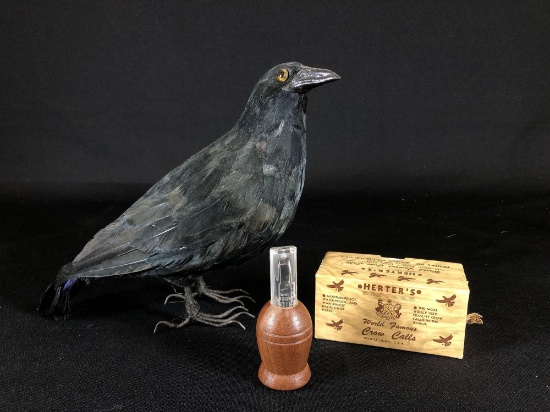 Crow Decoy & Herter's Incorporated No. 204 Crow Call w/ Original Box & Manual