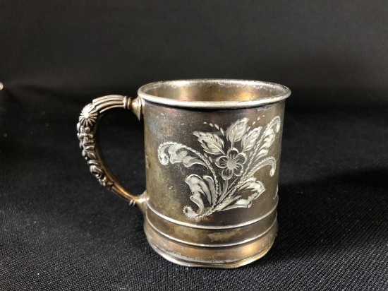 Silver Plated Baby Cup and Booty Bank