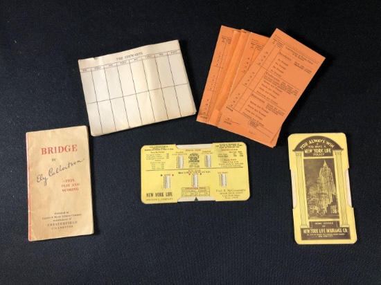 Vintage Bridge Score Cards and Rule Book