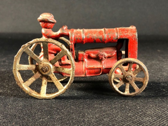 Vintage Arcade Cast Iron Tractor 3-1/2"