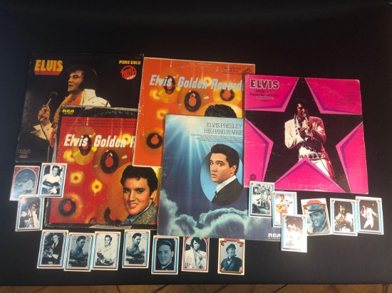 (5) Elvis Records and (16) Elvis Boxcar Cards