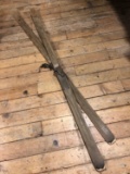 Wooden Cross Country Skis w/ Metal and Leather straps 78
