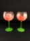 Gloria Vanderbilt Signed Pink Tulip Stemware