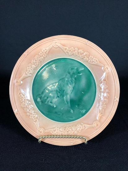 Etruscan Majolica Wolf Hound Plate