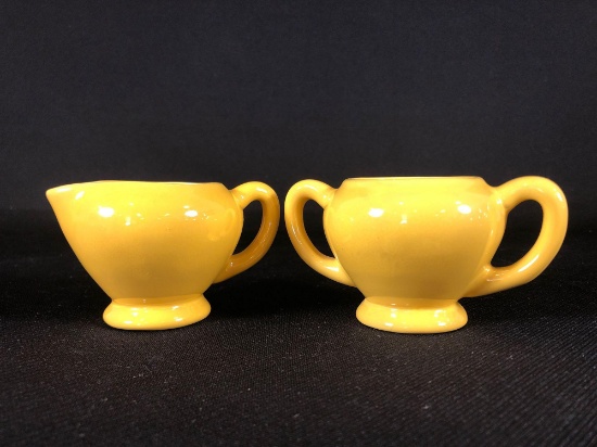 Catalina Yellow Sugar and Creamer Set 2- 1/2" T