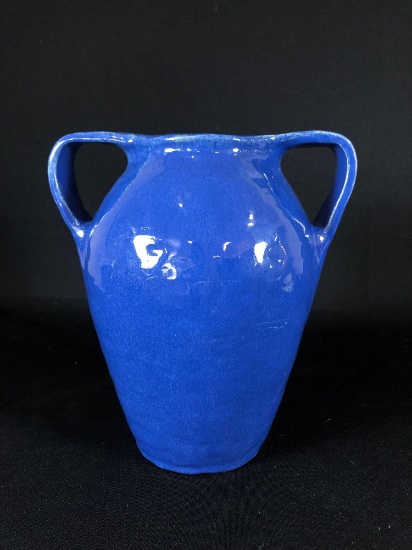 California arts and Craft Pottery Two Handle Vase 10" T signed L.J.B. Los G