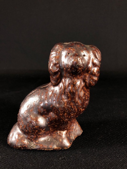 19th C. American Sewer Pipe Folk Art Spaniel Dog 5" Tall