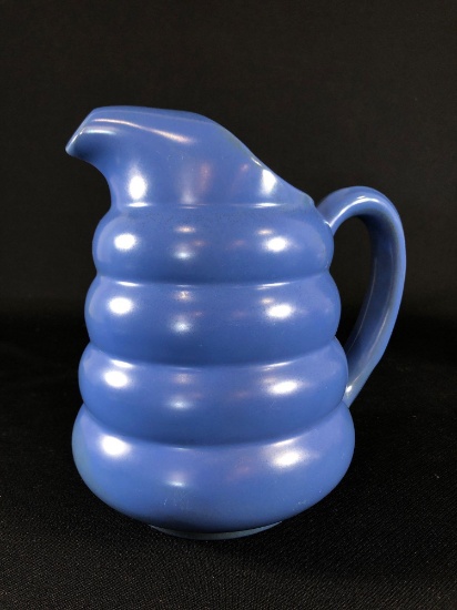 Padre Pottery Matte Blue Beehive Pitcher 9" Tall