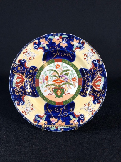 19th c. Mason's Patent Ironstone China Plate Made in England 9207 9.5" Diameter