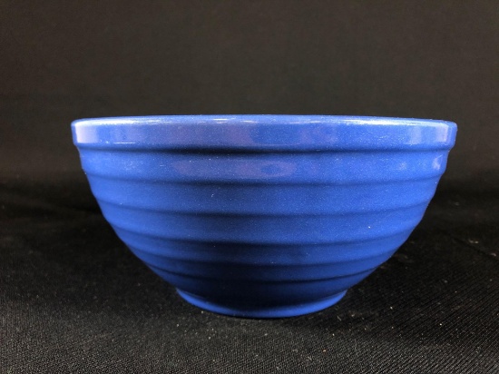 California Arts and Crafts Pottery Blue Glazed Mixing Bowl 4" Tall x 8" Diameter