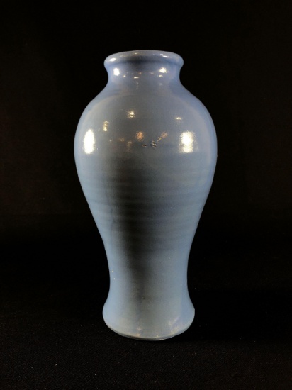 Unmarked Light Blue Glazed Vase 12-3/4"h