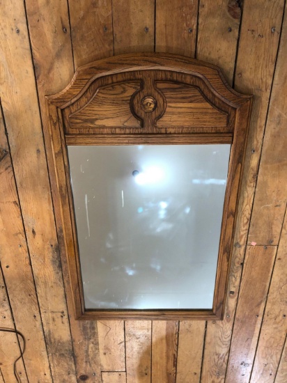 Oak Framed Mirror 45.5" x 27.5"
