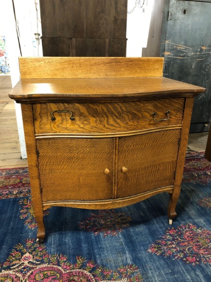 Oak Commode 34.5" T x 32" W x 19.5" D