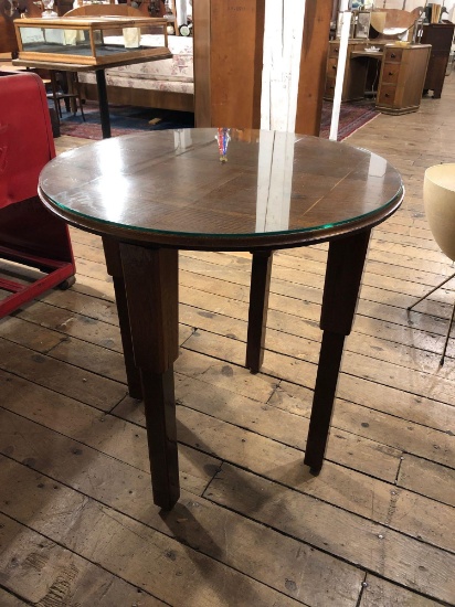 L&J.G Stickley Round Oak Accent Table (Has Been Modified)