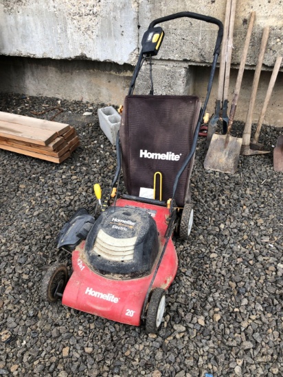 Homelite 12Amp 20" Deck Electric Corded Mower w/ Bag (Worked When Tested)