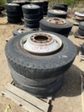Steel Rims with used old tires, Size 24.5