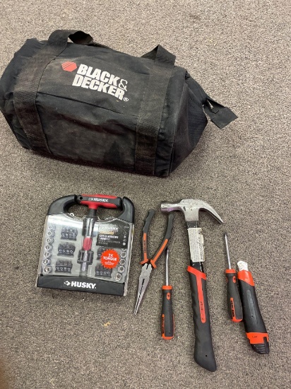 Black & Decker Tool Bag w/ 48-Pc T-Driver Set & Misc. Tools