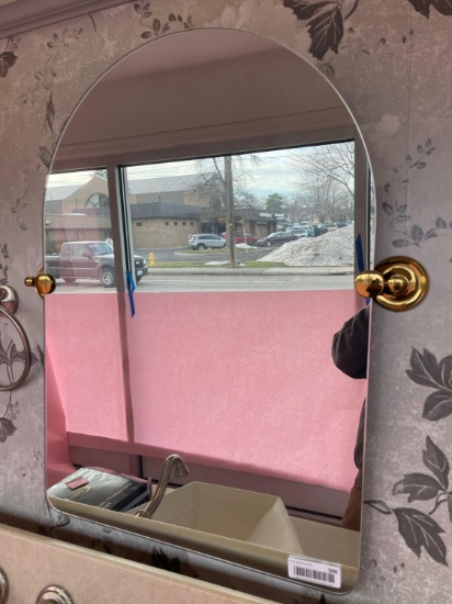 27" x 19-3/4" Mirror w/ Brass Hangers