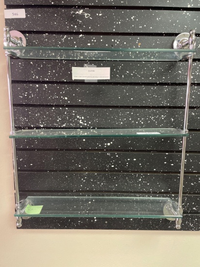 3-Tier Chrome & Glass Adjustable Wall Mounted Shelf