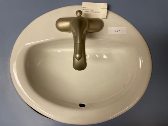 Delta Innovation Series Drop In Porcelain Sink w/ Satin Finish Faucet