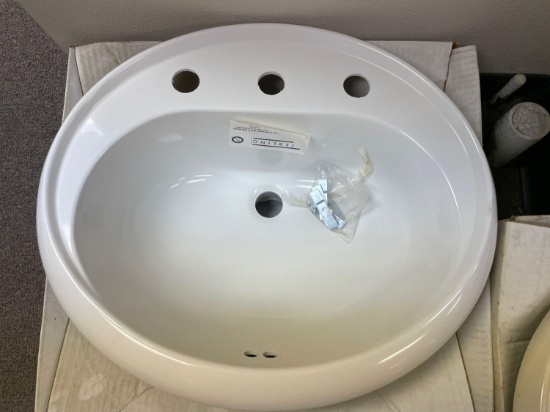 Sterling 20" Fiberglass White Color Drop In Sink, 8"c