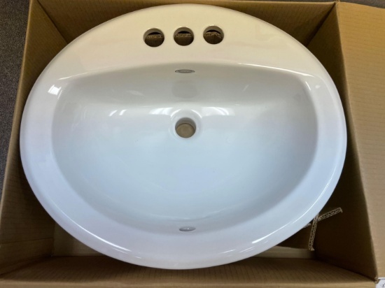 American Standard Aqualyn 20" white oval procelain drop in bathroom sink