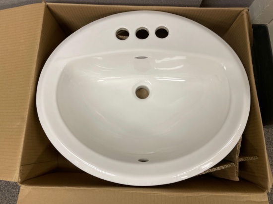 American Standard Aqualyn 20" white oval procelain drop in bathroom sink