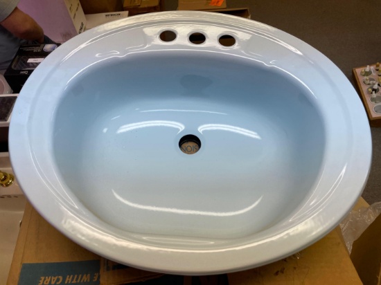 Briggs Enameled Metal Drop In Sink 20" x 17" DRS Blue