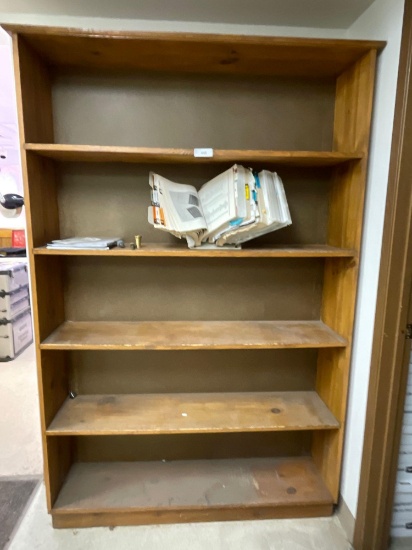Knotty Pine 5-Shelf Bookshelf