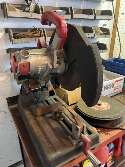 Chicago Electric Heavy Duty Bench Top Cut Off Saw w/ Spare Discs
