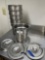 (6)4-Qt Bain Marie Pots w/ (3) Lids