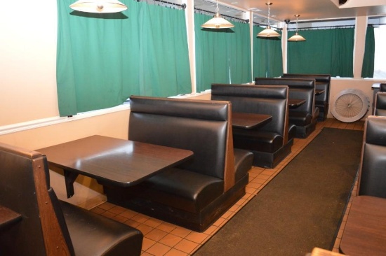 Upholstered Booth Seating (3) Back To Back & (2) Endcaps