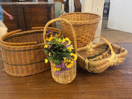 (4) Wicker Baskets