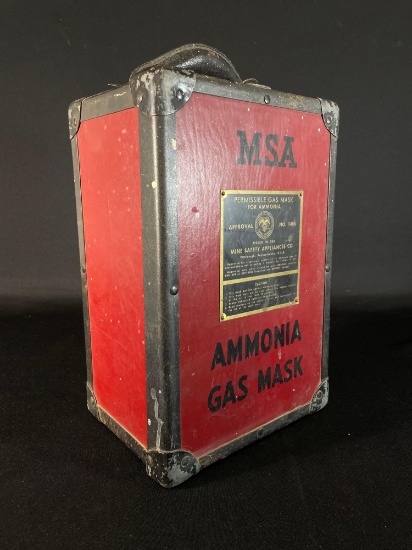 M-S-A Ammonia Gas Mask With Original Case and Chest Harness