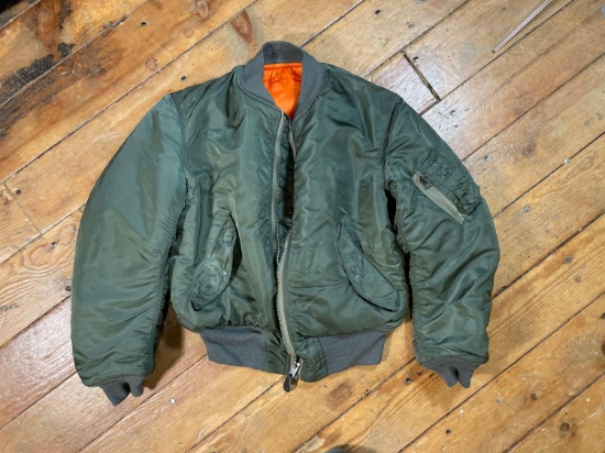 MA-1 Bomber Jacket Unknown Size Looks to be Youth L or Mens S