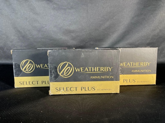 (3) Weatherby Select Plus 6.5-300 WBY Mag 130 Gr. Catridges