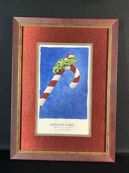 Bullas, Will, "Candy Cane Croaker"- signed, OEP, Framed